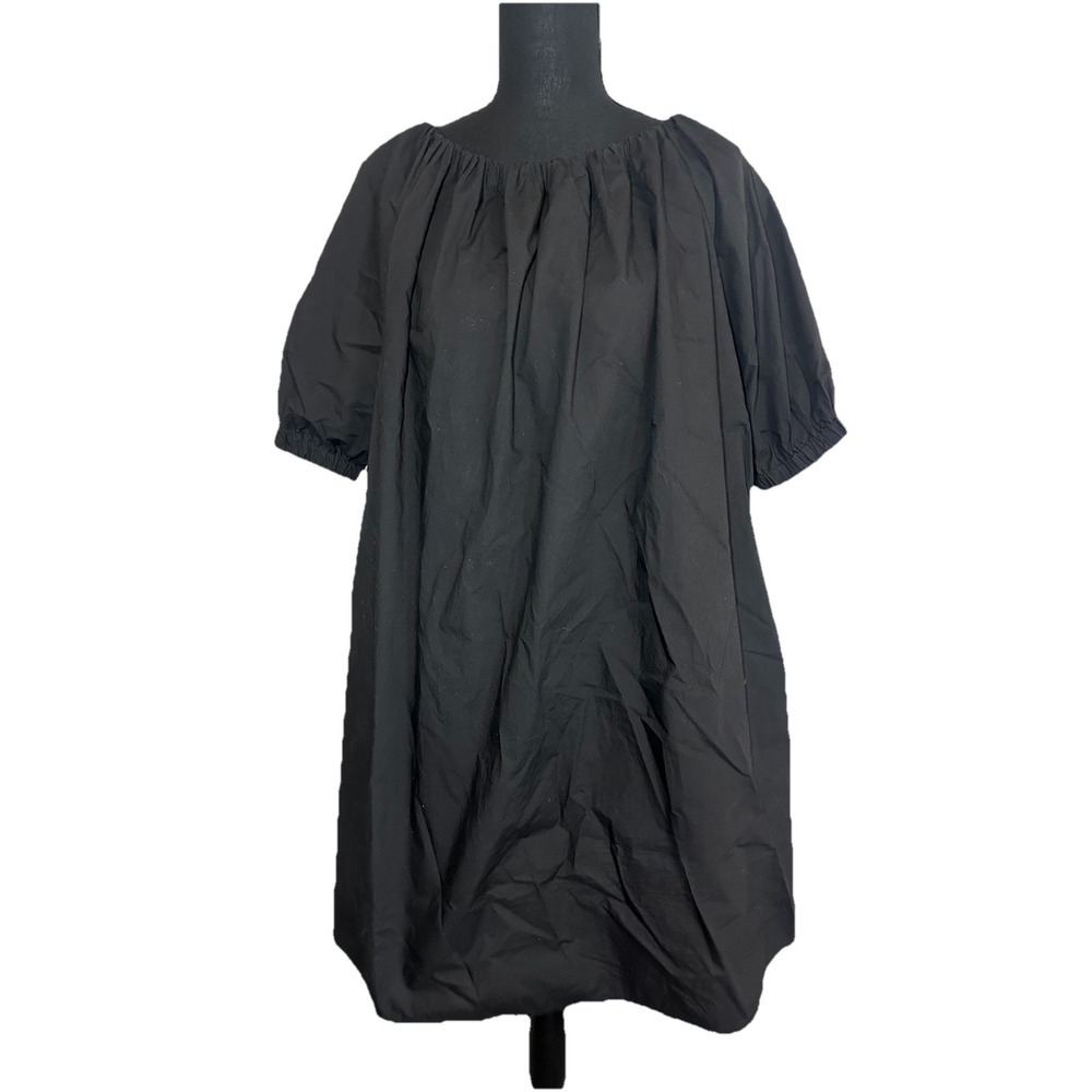 Magari Women's‎ SMALL Black Cotton Babydoll Balloon Dress Loose Made in Italy